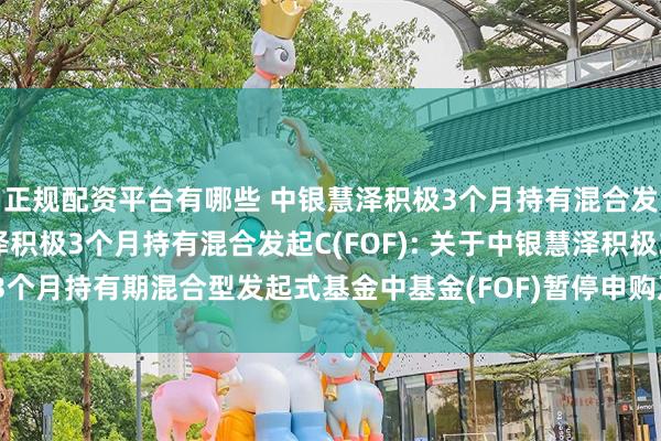正规配资平台有哪些 中银慧泽积极3个月持有混合发起A(FOF),中银慧泽积极3个月持有混合发起C(FOF): 关于中银慧泽积极3个月持有期混合型发起式基金中基金(FOF)暂停申购及定期定额投资业务的公告