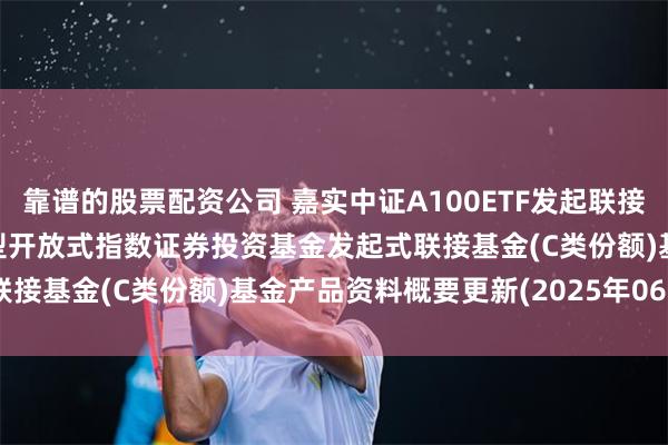 靠谱的股票配资公司 嘉实中证A100ETF发起联接C: 嘉实中证A100交易型开放式指数证券投资基金发起式联接基金(C类份额)基金产品资料概要更新(2025年06月16日)