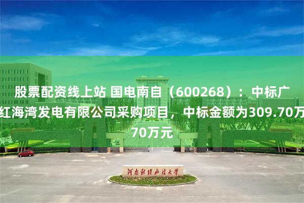 股票配资线上站 国电南自（600268）：中标广东红海湾发电有限公司采购项目，中标金额为309.70万元
